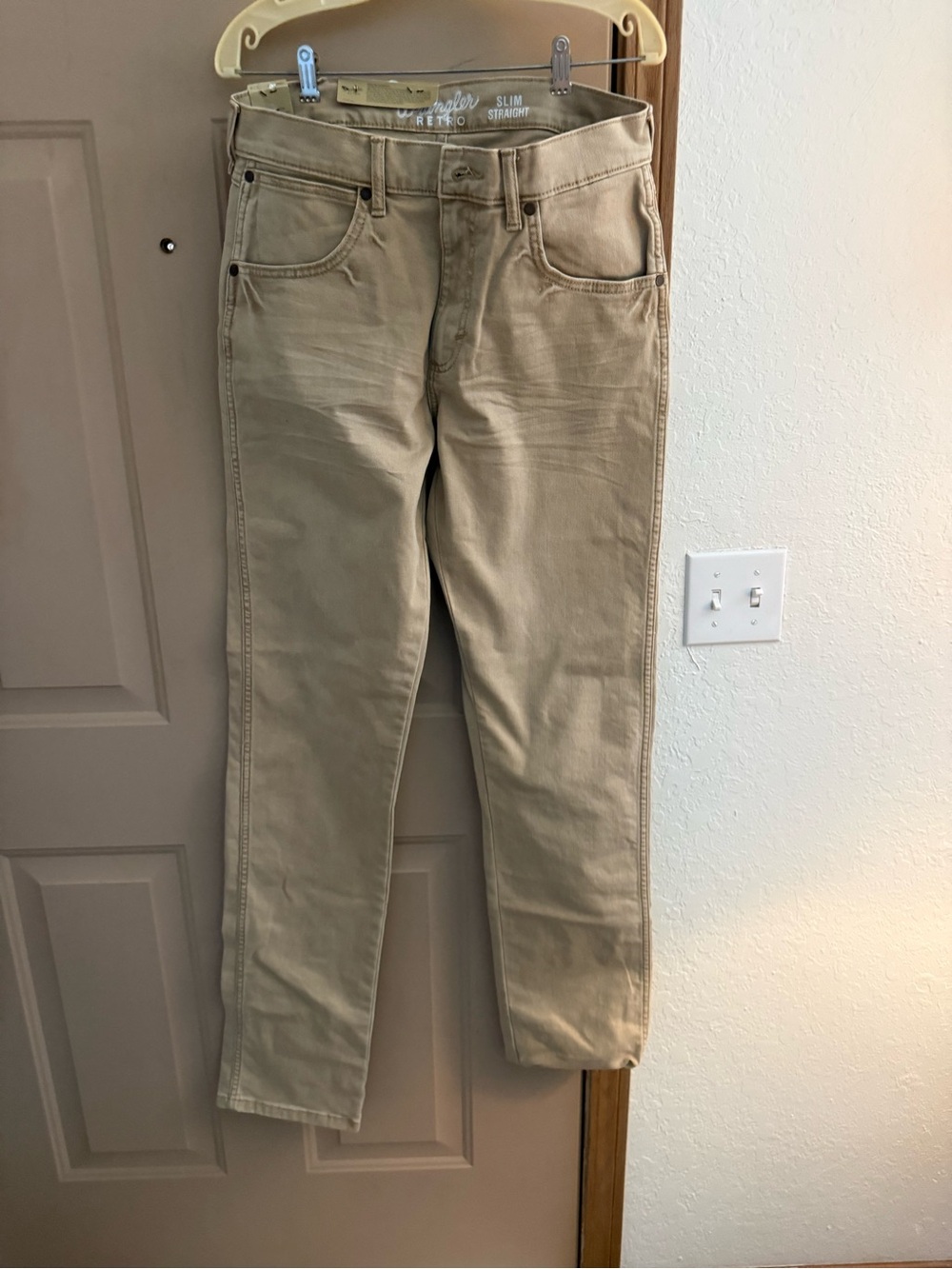 Slim Straight Men’s Jeans - Khaki Beige